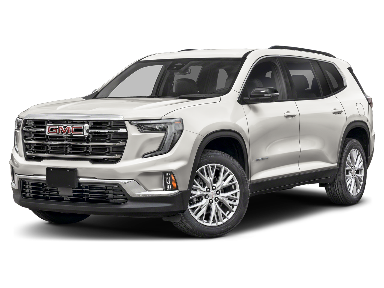 2026 GMC Acadia Elevation in Glacier White Tricoat — front three-quarter view