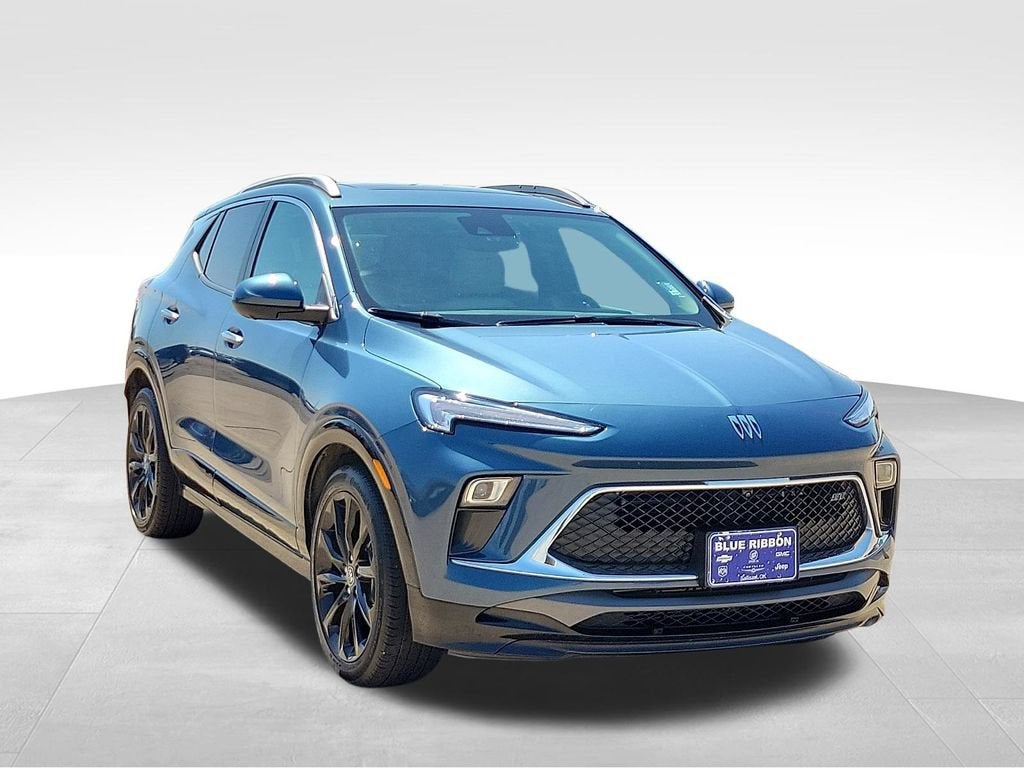 2024 Buick Encore GX Sport Touring in Ocean Blue Metallic — front three-quarter view