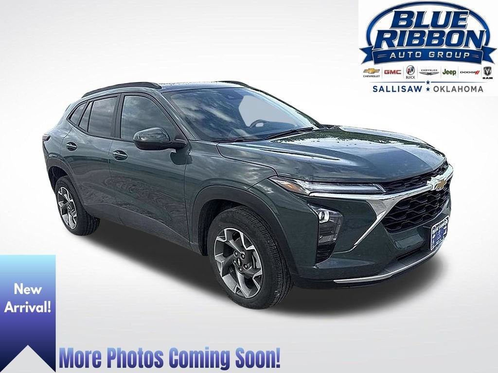 2025 Chevrolet Trax LT in Cypress Gray — front three-quarter view