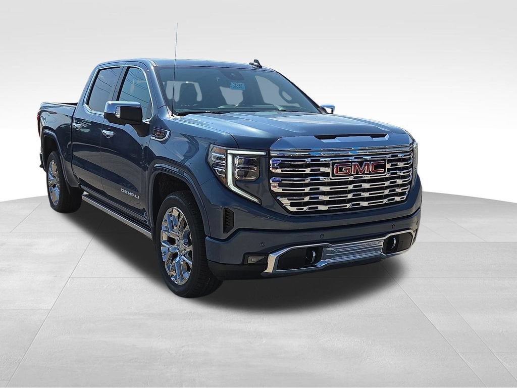2026 GMC Sierra 1500 Denali in Downpour Metallic — front three-quarter view