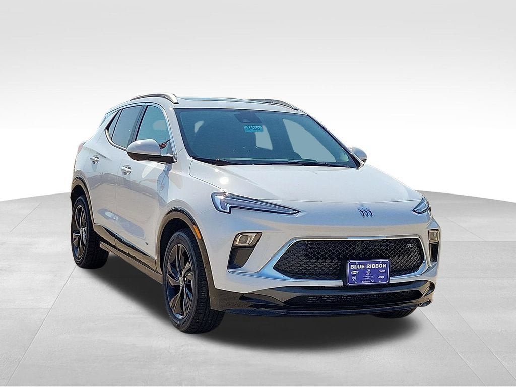 2026 Buick Encore GX Sport Touring in Summit White — front three-quarter view
