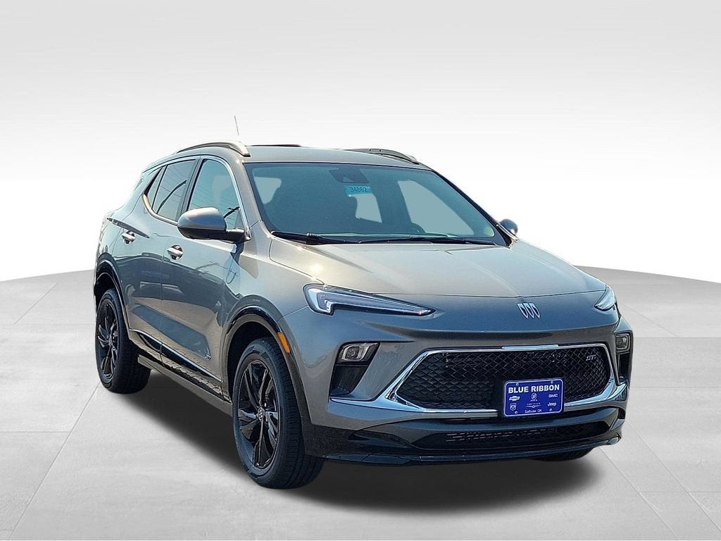 2026 Buick Encore GX Sport Touring in Moonstone Gray Metallic — front three-quarter view