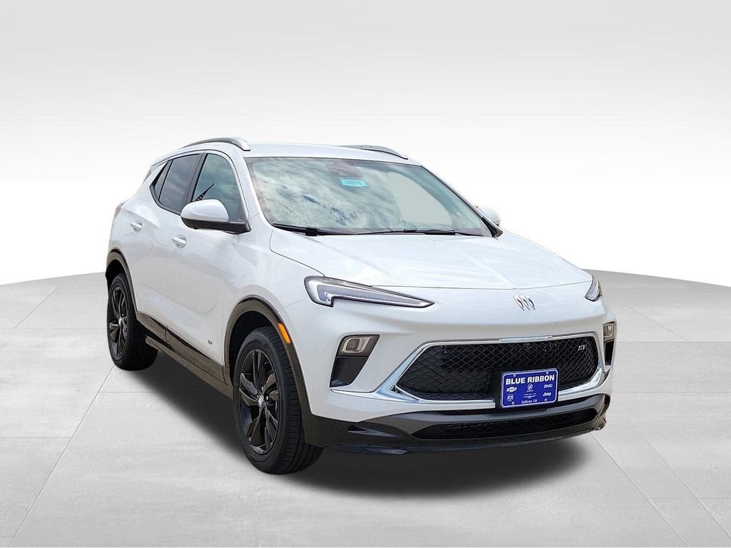 2026 Buick Encore GX Sport Touring in Summit White — front three-quarter view