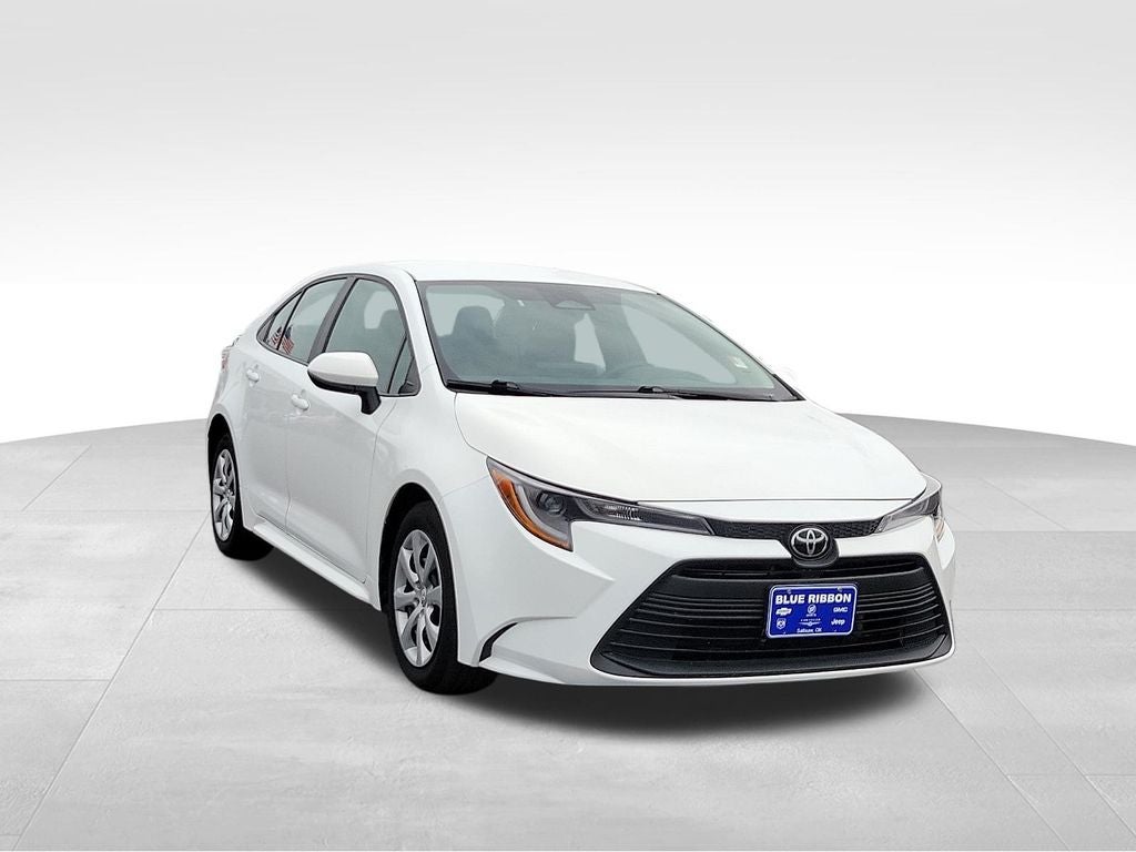 2024 Toyota Corolla LE in Ice — front three-quarter view