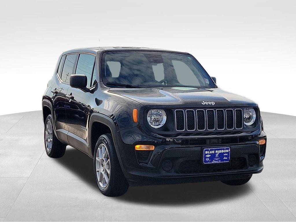 2023 Jeep Renegade Latitude in Black Clearcoat — front three-quarter view